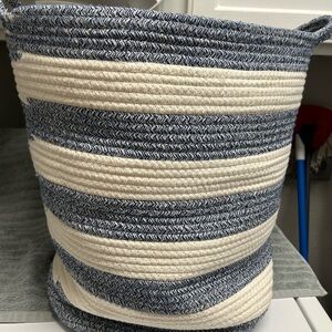 Pillowfort Navy and Cream Braided Basket